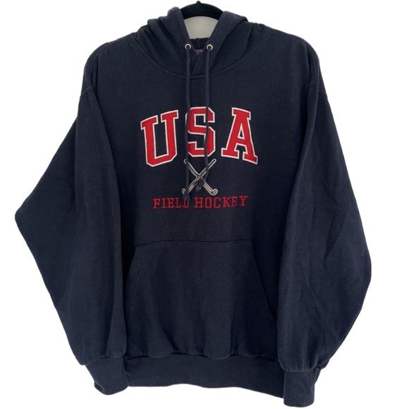 MV Sport Tops - Dark blue heavy hoodie. USA Field Hockey embroidered. Good condition